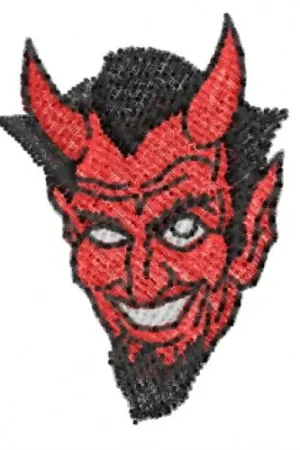 Devil Head 16 Embroidery Design Crafted