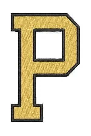 College Block Filled P Embroidery Design Super Sale