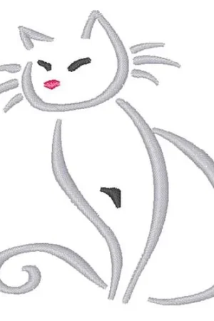 Cat Outline Embroidery Design Sale
