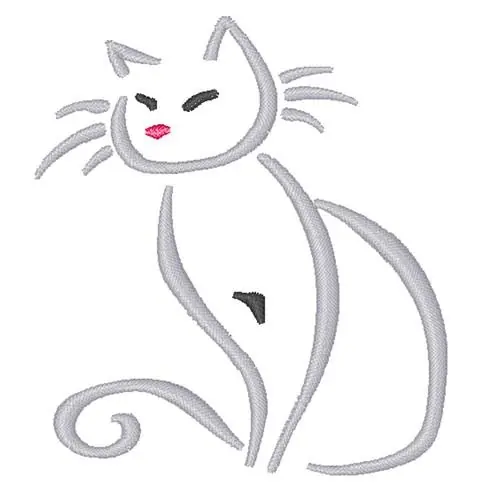 Cat Outline Embroidery Design Sale