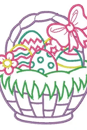 Easter Basket Embroidery Design Order Now