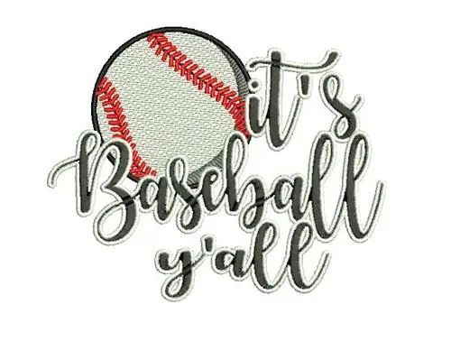 Crafted Baseball Yall Embroidery Design