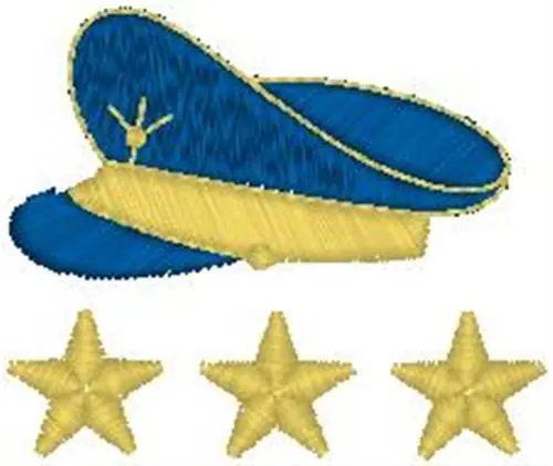 Admirals Hat Embroidery Design High Quality