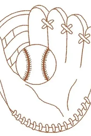 Ball & Glove Embroidery Design Instant Buy