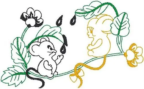 Genuine Mice On Vine Embroidery Design