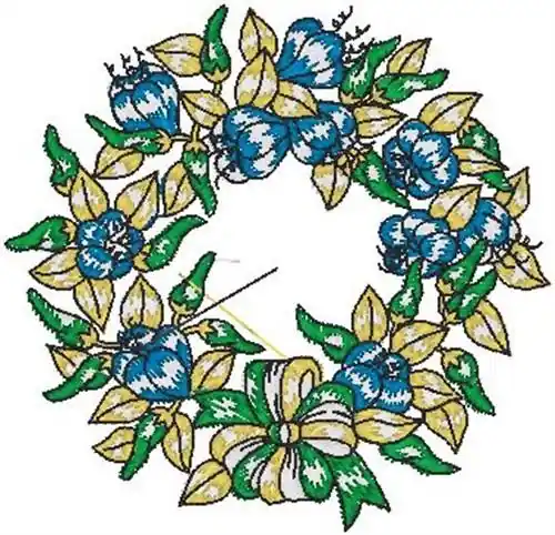 Money Back Guarantee Flower Wreath Embroidery Design