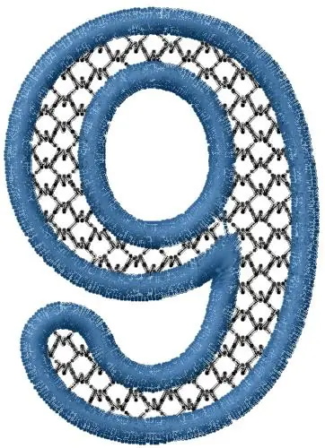 Instant Buy Net Number 9 Embroidery Design
