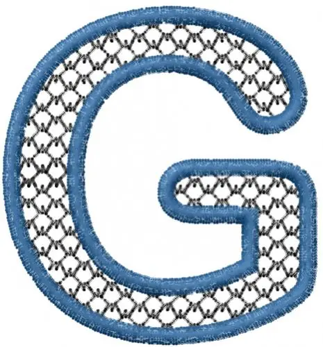 Premium Net Font Uppercase G Embroidery Design
