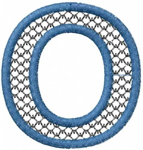 Net Font Uppercase O Embroidery Design Premium