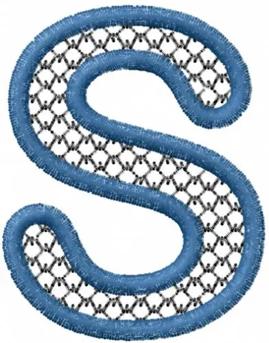 Professional Grade Net Font Uppercase S Embroidery Design