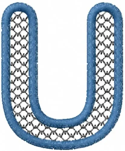Special Discount Net Font Uppercase U Embroidery Design