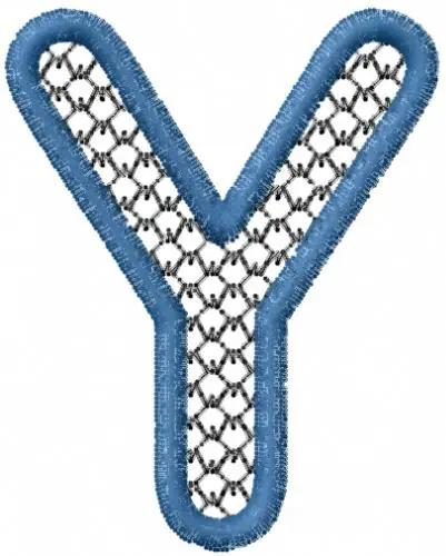 Net Font Uppercase Y Embroidery Design Cheap