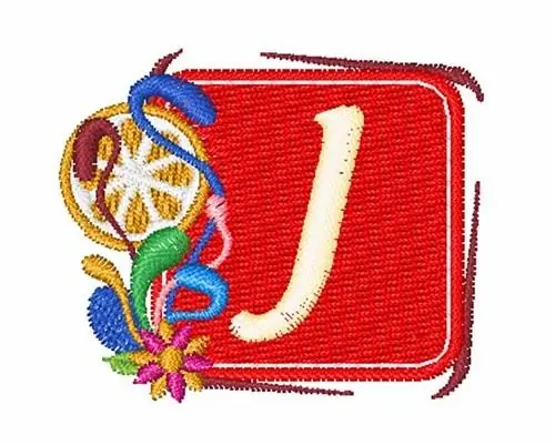 Tropocal Letter J Embroidery Design No Minimum Order