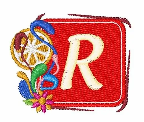 Popular Tropocal Letter R Embroidery Design