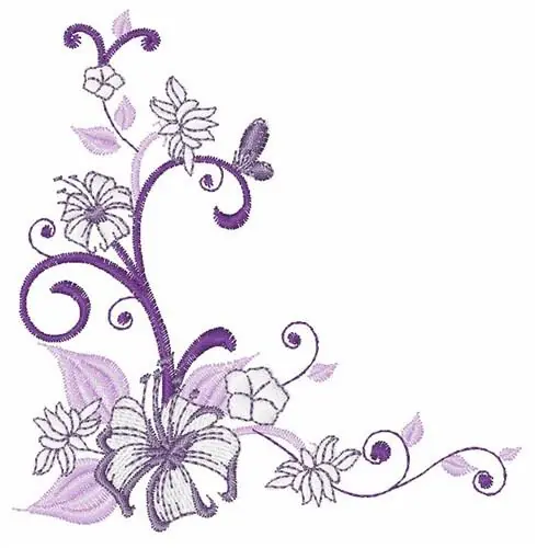 Exclusive Hibiscus Corner Embroidery Design