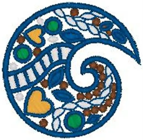 Free Delivery Paisley Design Embroidery Design