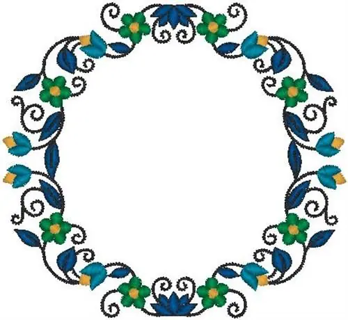 Fresh Stock Floral Frame Embroidery Design