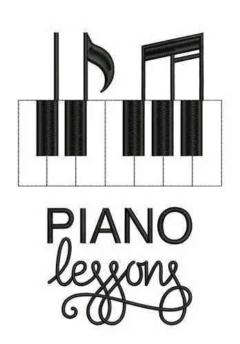 Piano Lessons Embroidery Design Viral