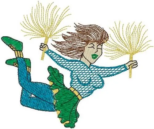 Cheerleader Embroidery Design Authentic
