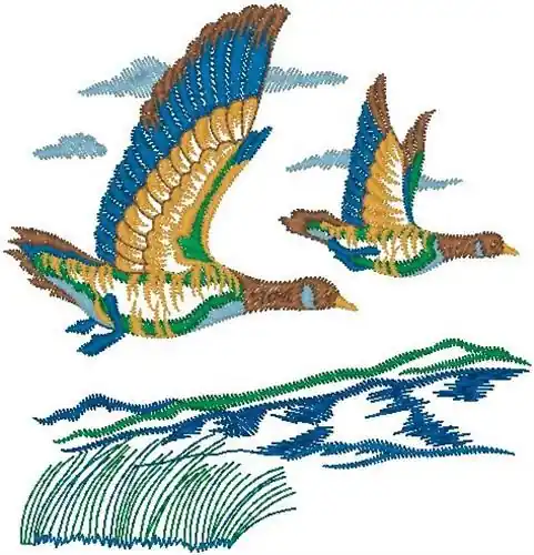 Flash Sale Duck Migratioin Embroidery Design
