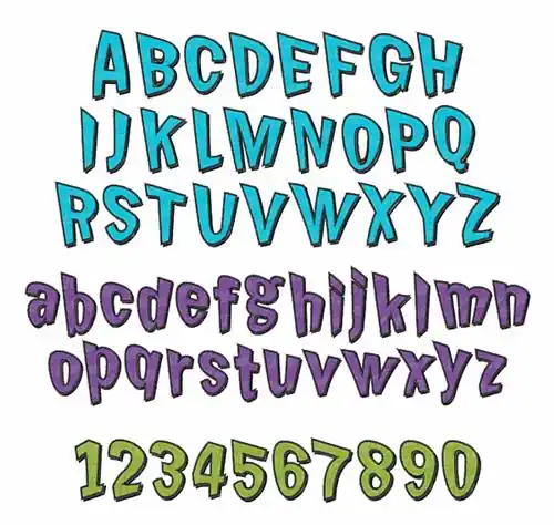 Fresh Stock Wacky Font by Embroidery Patterns on EmbroideryDesigns.com