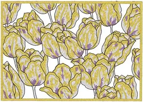 Direct From Factory Tulip Blooms Embroidery Design