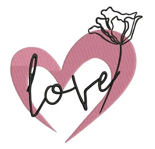 Special Offer Love Flower Embroidery Design