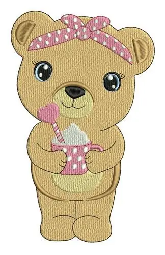 Coffee Bear Embroidery Design Top Pick