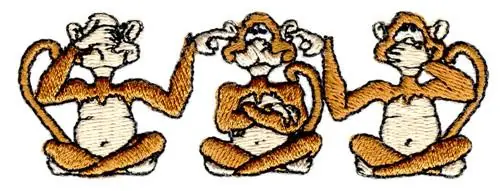 See Hear Speak No Evil Embroidery Design Budget