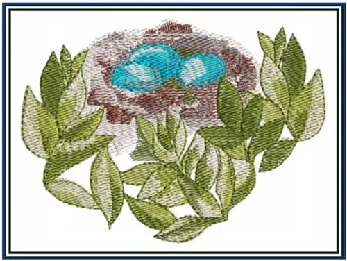Birds Nest Embroidery Design Order Now