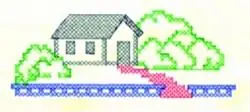 Little House Embroidery Design Original