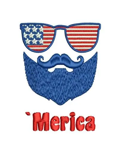 Patriotic Beard Embroidery Design New Arrival