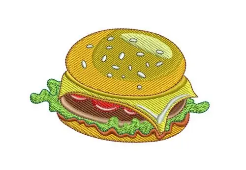 Cheeseburger Embroidery Design Genuine