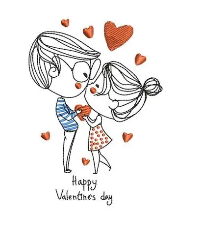Luxury Happy Valentines Day Embroidery Design