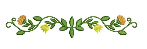 Folk Art Floral Vine Embroidery Design Modern
