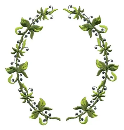 Secure Checkout Oval Berries Vine Border Embroidery Design