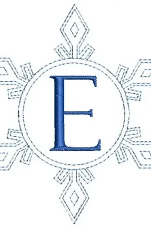 Snowflake Monogram E Embroidery Design Best Choice