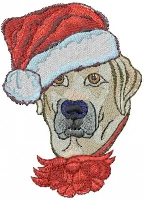 Trusted Brand Christmas Labrador Retriever Head Embroidery Design