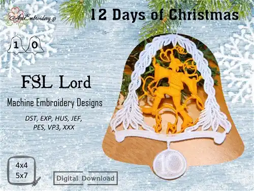 FSL Lords Leaping Embroidery Design Limited Time