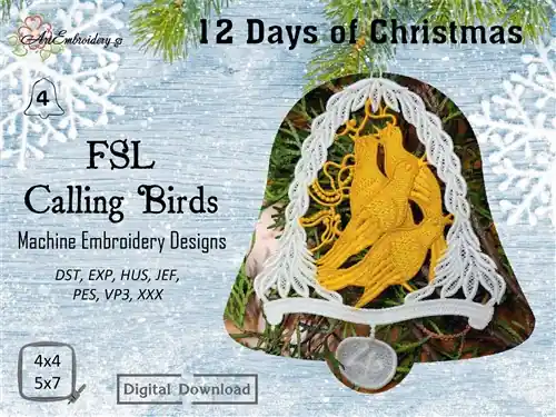 FSL Calling Birds Embroidery Design Clearance