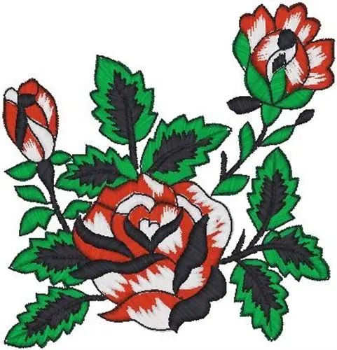 Budget Roses Embroidery Design