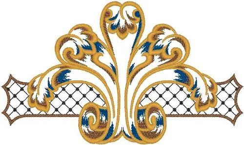 Swirl Crest Embroidery Design Original