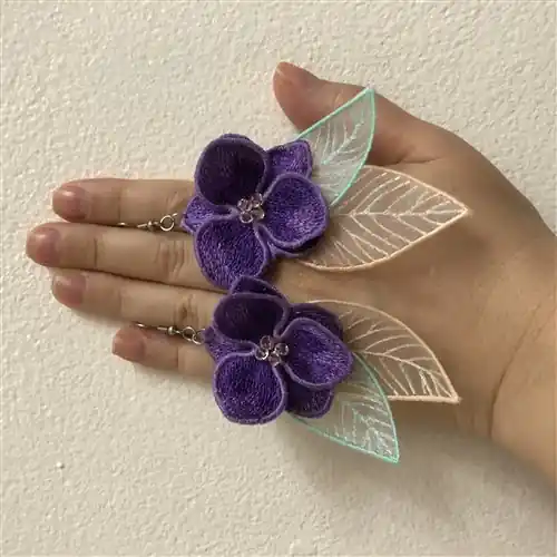FSL Floral Earrings Embroidery Design Popular