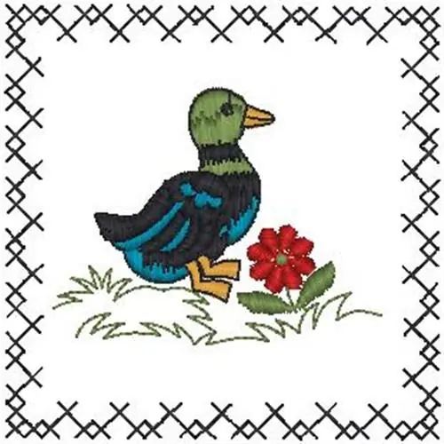 Direct From Manufacturer Duck & Flower Embroidery Design