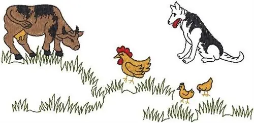 Best Choice Cow Chicken Dog Embroidery Design