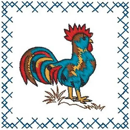 Framed Rooster Embroidery Design Cheap