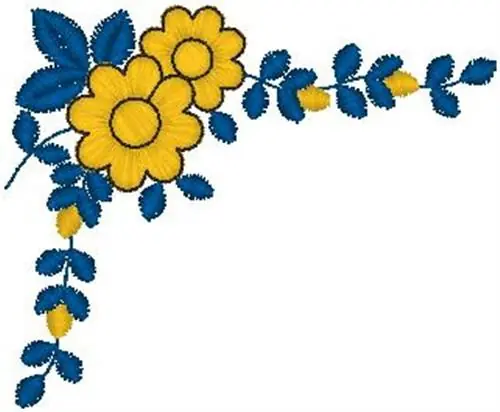 Best Choice Floral Corner Embroidery Design