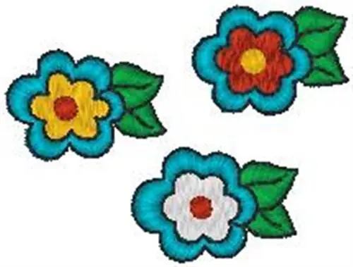 Three Flowers Embroidery Design Save Now