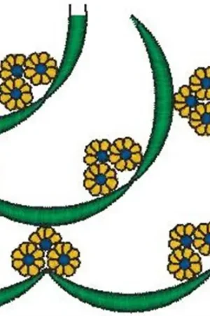 Affordable Floral Ribbon Corner Embroidery Design