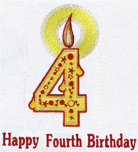 Free Returns Birthday Candle Embroidery Design